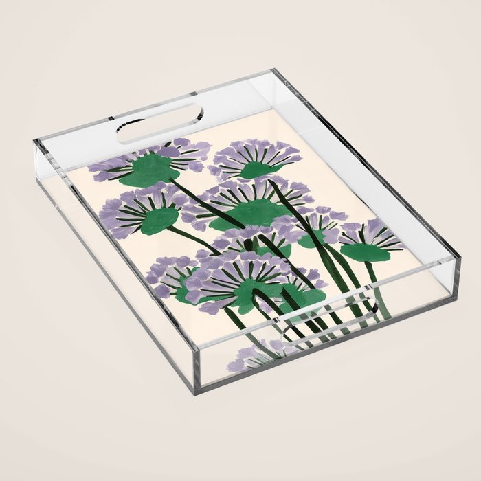 Modern Lavender Garden Acrylic Tray Gallery Image 1