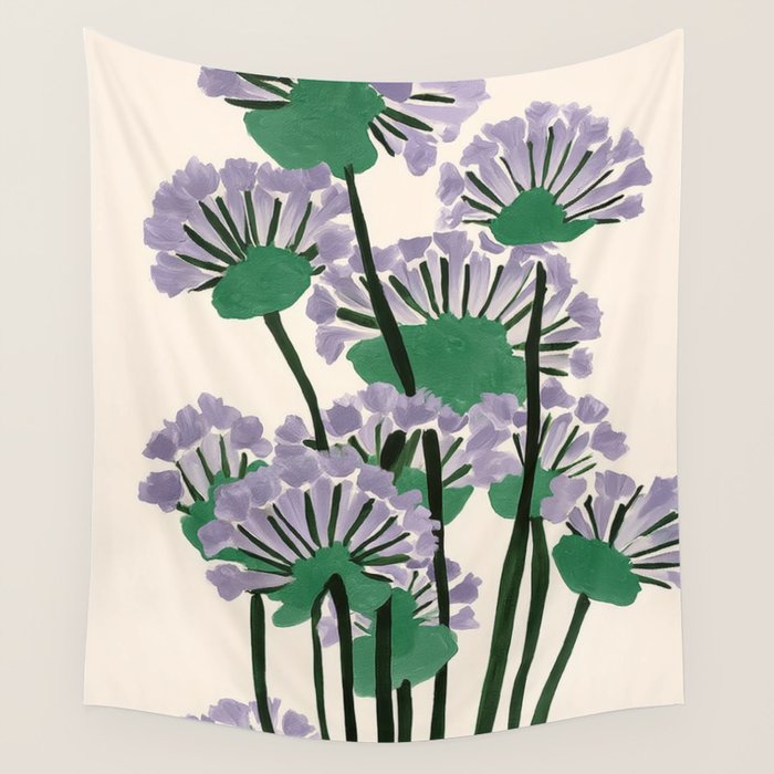 Modern Lavender Garden Wall Tapestry Gallery Image 1