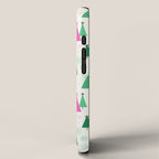 Mid-Century Modern Christmas Trees - Pink and Green iPhone Case Gallery Image 2