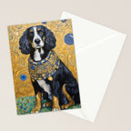 Gustav Klimt Style Portrait of Seated Dog Stationery Card Gallery Image 2