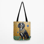 Gustav Klimt Style Portrait of Seated Dog Tote Bag Gallery Image 2