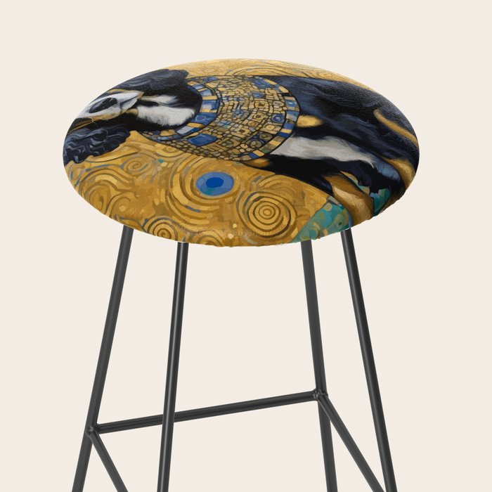 Gustav Klimt Style Portrait of Seated Dog Stool Gallery Image 2