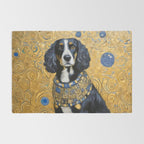 Gustav Klimt Style Portrait of Seated Dog Rug Gallery Image 2