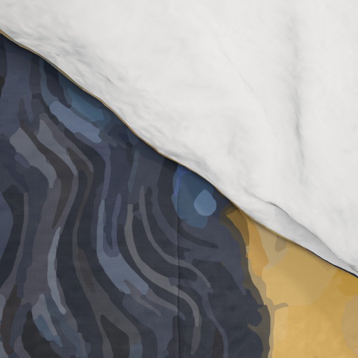 Gustav Klimt Style Portrait of Seated Dog Comforter Gallery Image 4