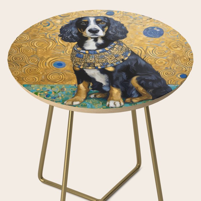 Gustav Klimt Style Portrait of Seated Dog Side Table Gallery Image 2