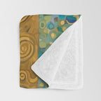Gustav Klimt Style Portrait of Seated Dog Throw Blanket Gallery Image 3