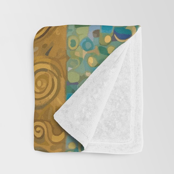 Gustav Klimt Style Portrait of Seated Dog Throw Blanket Gallery Image 3