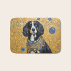 Gustav Klimt Style Portrait of Seated Dog Bath Mat Gallery Image 1