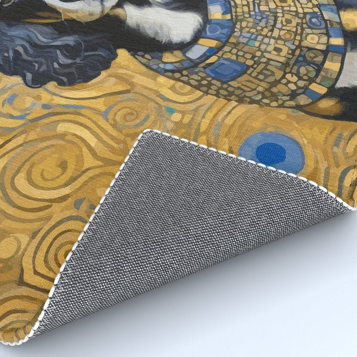 Gustav Klimt Style Portrait of Seated Dog Rug Gallery Image 4