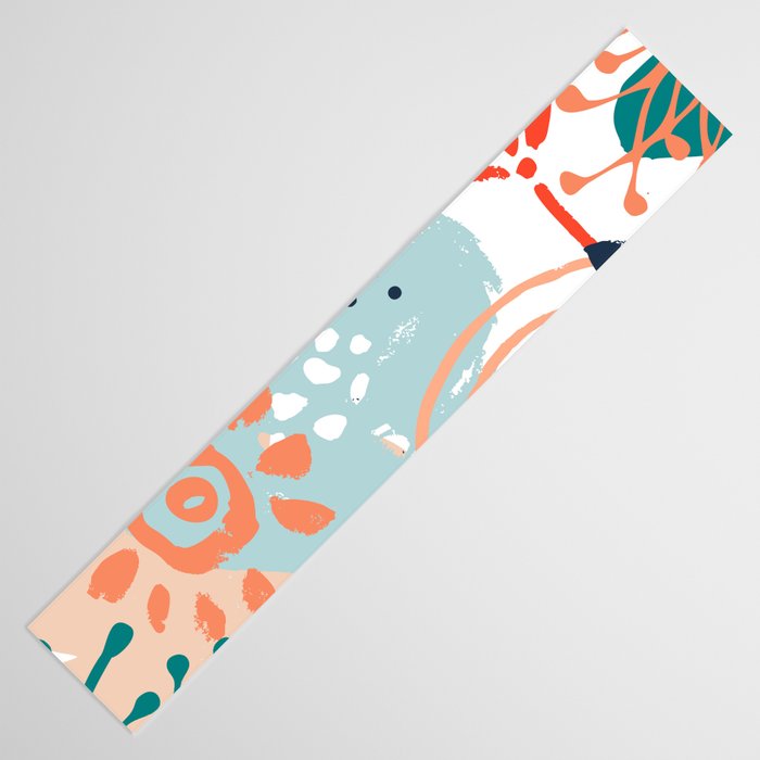 Summer Abstract, Floral Prints, Orange, Teal, Blue, Colourful Prints. Table Runner Gallery Image 3