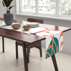 Summer Abstract, Floral Prints, Orange, Teal, Blue, Colourful Prints. Table Runner Gallery Image 2