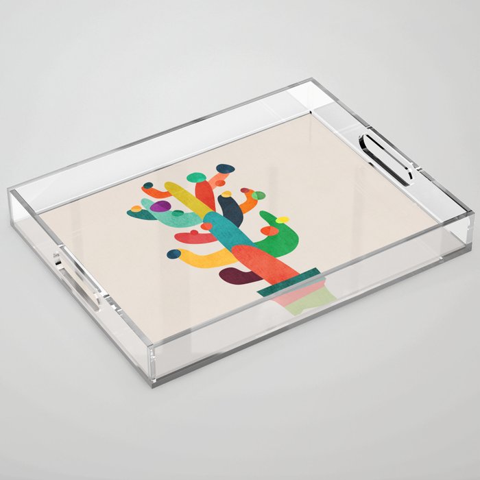 Whimsical Cactus Acrylic Tray Gallery Image 1