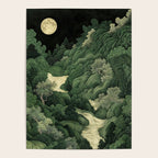 Japanese Wall Art Maximalist Moon Print japandi Art Wabi Sabi Painting Sage Green dopamine decor Poster Gallery Image 4
