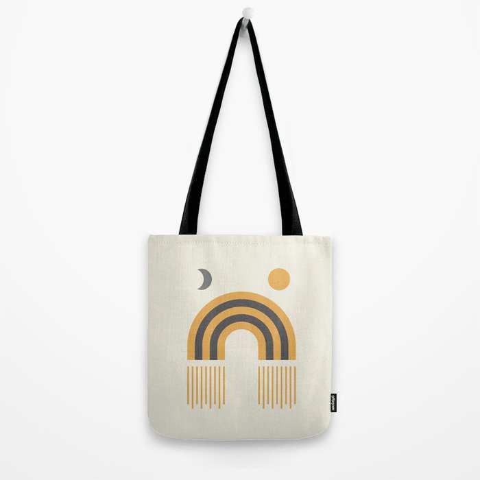 Sun and Moon Rainbow Midcentury style Tote Bag Gallery Image 2