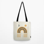 Sun and Moon Rainbow Midcentury style Tote Bag Gallery Image 2