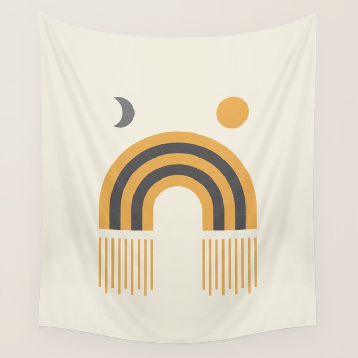 Sun and Moon Rainbow Midcentury style Wall Tapestry Gallery Image 4