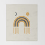 Sun and Moon Rainbow Midcentury style Throw Blanket Gallery Image 2