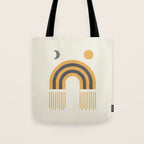 Sun and Moon Rainbow Midcentury style Tote Bag Gallery Image 1