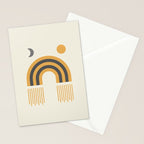 Sun and Moon Rainbow Midcentury style Stationery Card Gallery Image 2