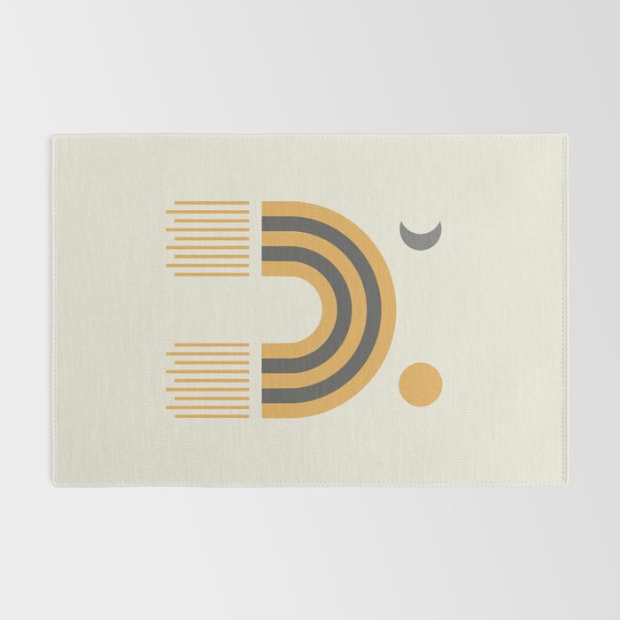 Sun and Moon Rainbow Midcentury style Rug Gallery Image 2