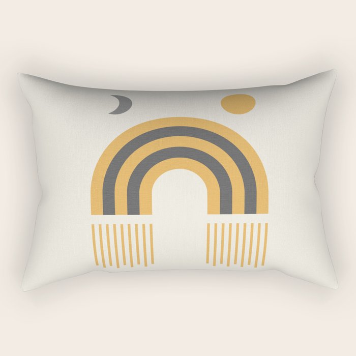 Sun and Moon Rainbow Midcentury style Rectangular Pillow Gallery Image 2