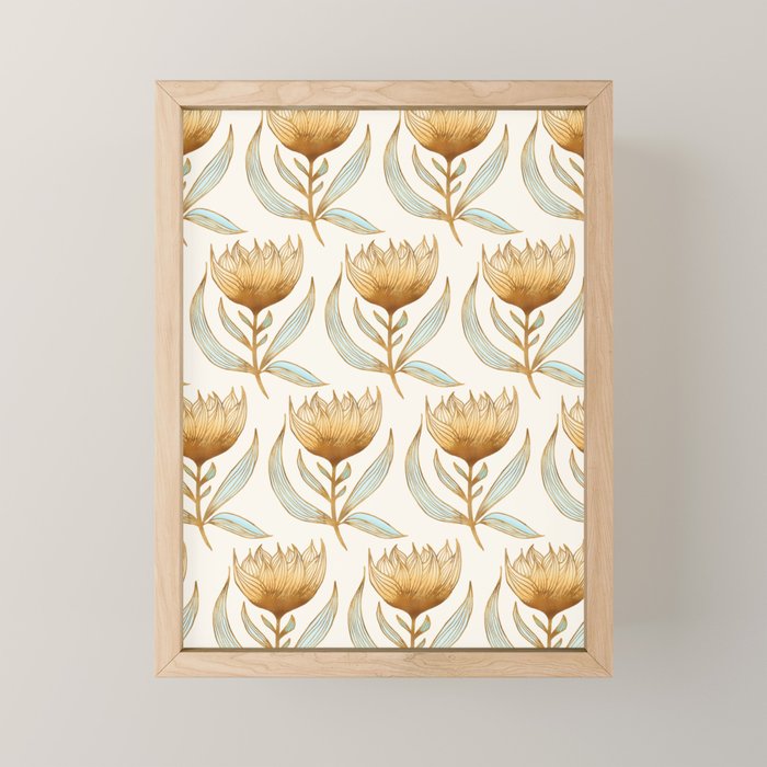 Bohemian Sunflower Pattern Mini Art Print Gallery Image 1