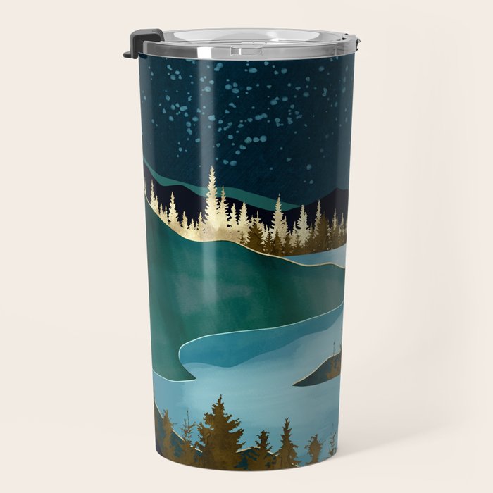 Autumn River Night Travel Mug Gallery Image 3