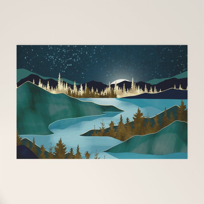 Autumn River Night Welcome Mat Gallery Image 1