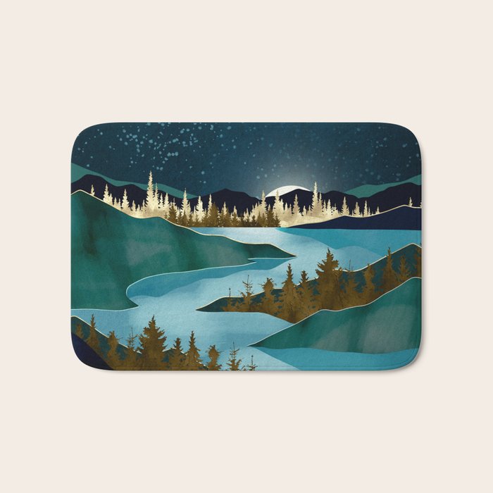 Autumn River Night Bath Mat Gallery Image 1