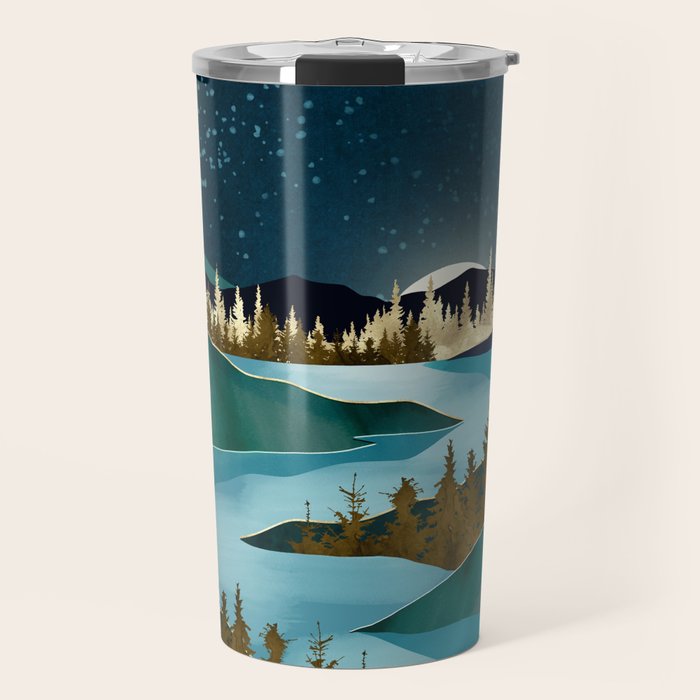 Autumn River Night Travel Mug Gallery Image 1