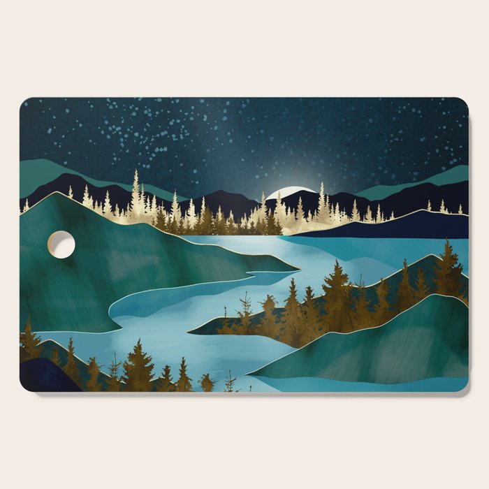 Autumn River Night Cutting Board Gallery Image 1