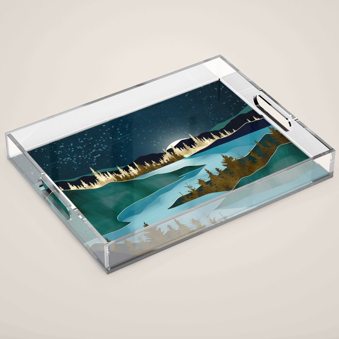 Autumn River Night Acrylic Tray Gallery Image 1