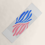 Blue & Pink Leaves: Matisse Series 01 Yoga Mat Gallery Image 1