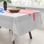 Blue & Pink Leaves: Matisse Series 01 Tablecloth Gallery Image 3
