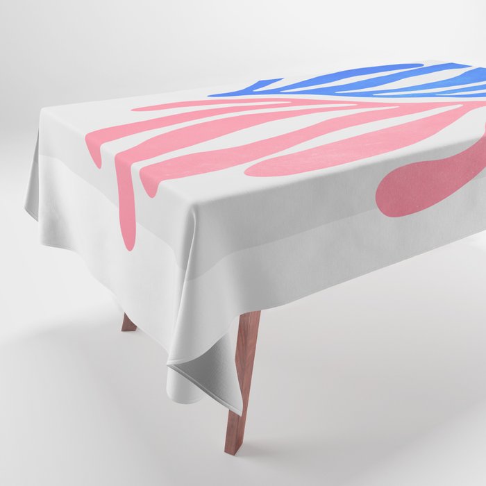 Blue & Pink Leaves: Matisse Series 01 Tablecloth Gallery Image 1