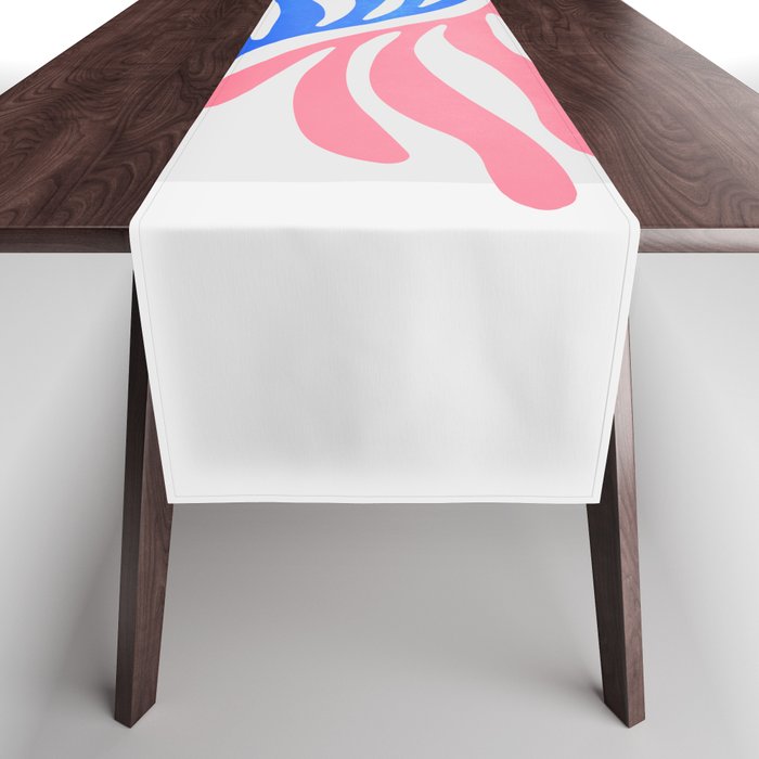 Blue & Pink Leaves: Matisse Series 01 Table Runner Gallery Image 1