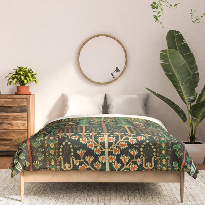Weeping Willow Antique Bijar Persian Rug Print Comforter Gallery Image 3