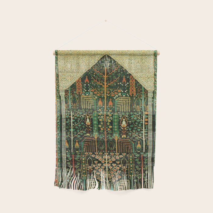 Weeping Willow Antique Bijar Persian Rug Print Wall Hanging Gallery Image 1