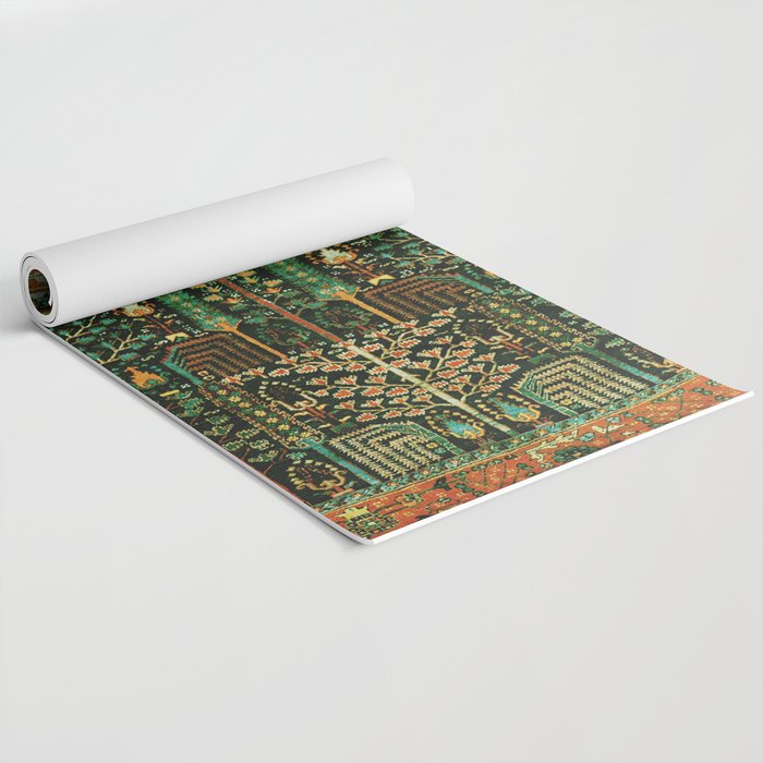 Weeping Willow Antique Bijar Persian Rug Print Yoga Mat Gallery Image 2