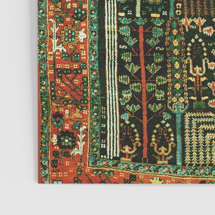 Weeping Willow Antique Bijar Persian Rug Print Poster Gallery Image 3