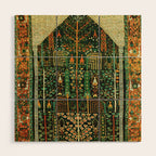 Weeping Willow Antique Bijar Persian Rug Print Wood Wall Art Gallery Image 1