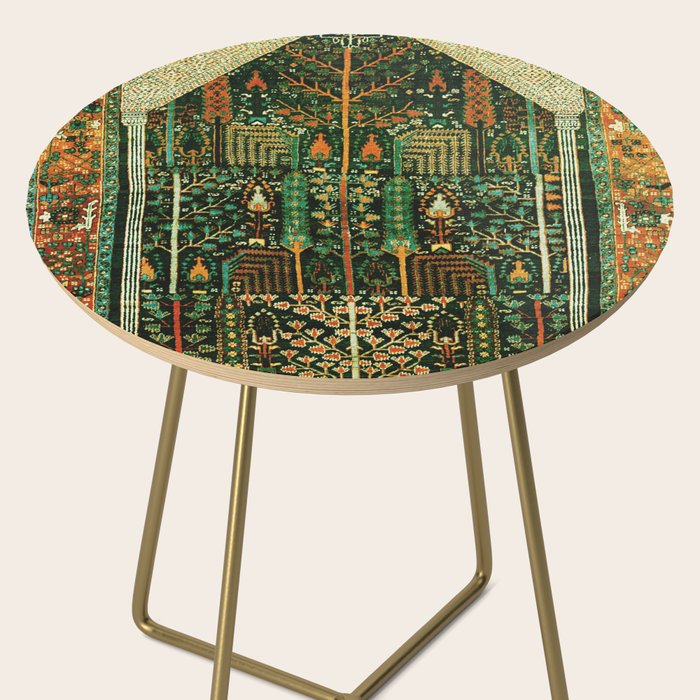 Weeping Willow Antique Bijar Persian Rug Print Side Table Gallery Image 2