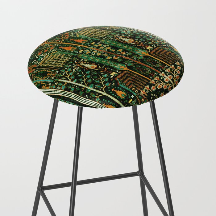 Weeping Willow Antique Bijar Persian Rug Print Stool Gallery Image 2