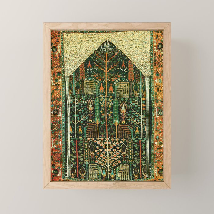 Weeping Willow Antique Bijar Persian Rug Print Mini Art Print Gallery Image 1