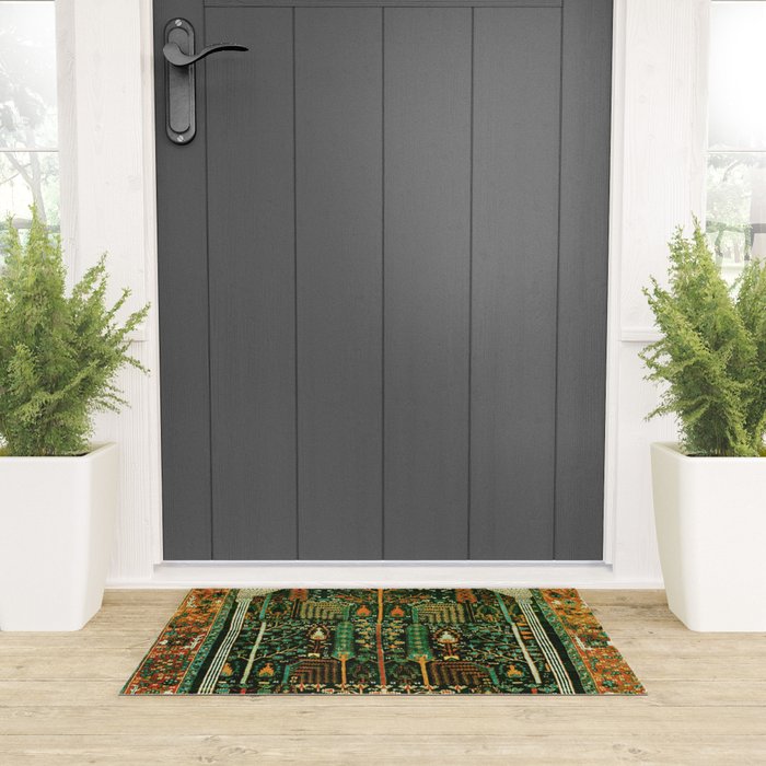 Weeping Willow Antique Bijar Persian Rug Print Welcome Mat Gallery Image 3