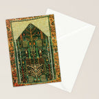 Weeping Willow Antique Bijar Persian Rug Print Stationery Card Gallery Image 2