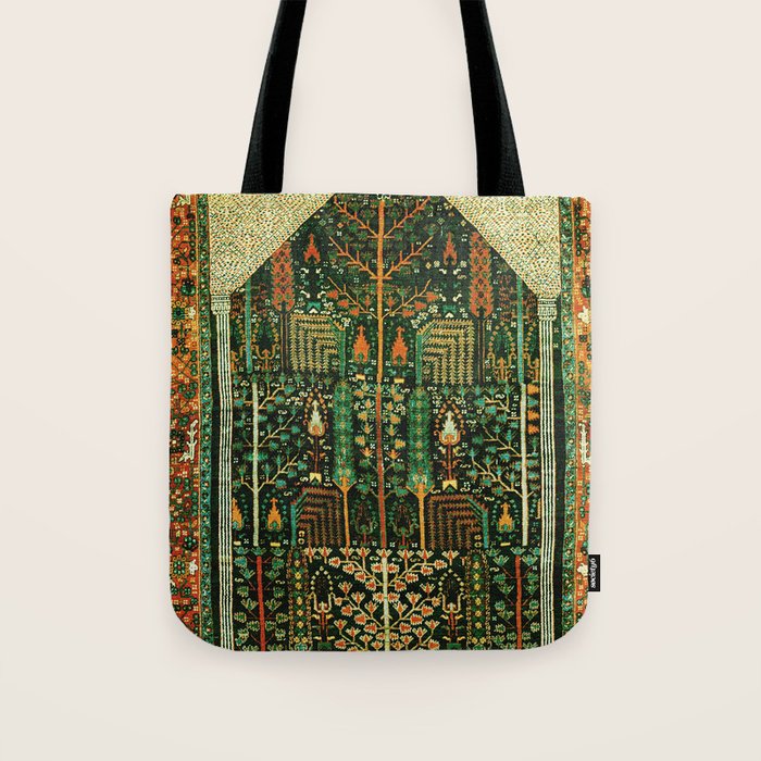 Weeping Willow Antique Bijar Persian Rug Print Tote Bag Gallery Image 1