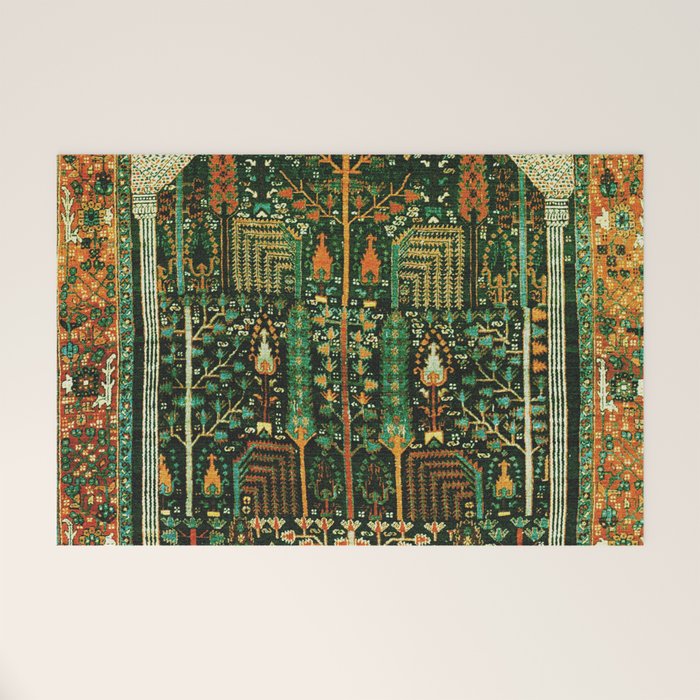 Weeping Willow Antique Bijar Persian Rug Print Welcome Mat Gallery Image 1