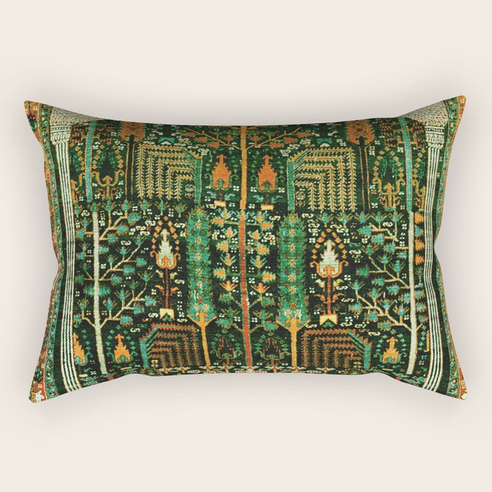 Weeping Willow Antique Bijar Persian Rug Print Rectangular Pillow Gallery Image 2
