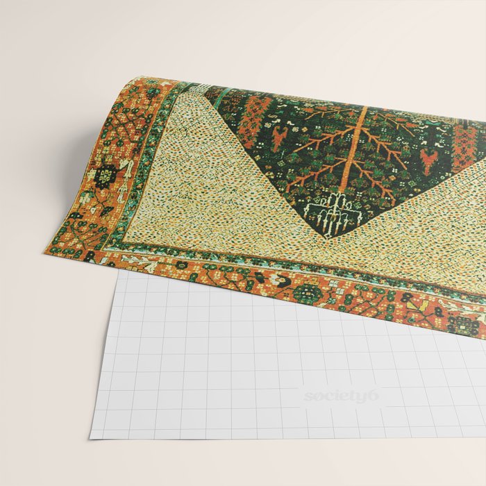 Weeping Willow Antique Bijar Persian Rug Print Wrapping Paper Gallery Image 2